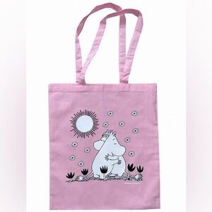 Moomin Bag Hug 100% Cotton Tote Shopper Pink White